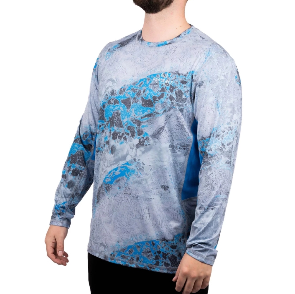 Realtree Men's Tee Shirt Backpaddle Long Sleeve Performance Fishing Size Small